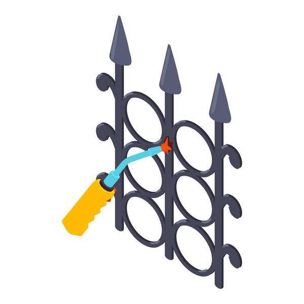 Welding work icon, isometric style