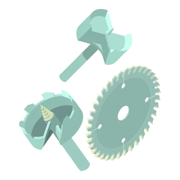 Ikonen för metallverktyg, isometrisk stil — Stock vektor