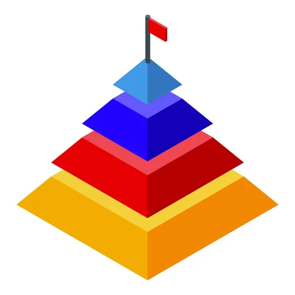 Marketing mix pyramid ikon, isometrisk stil — Stock vektor