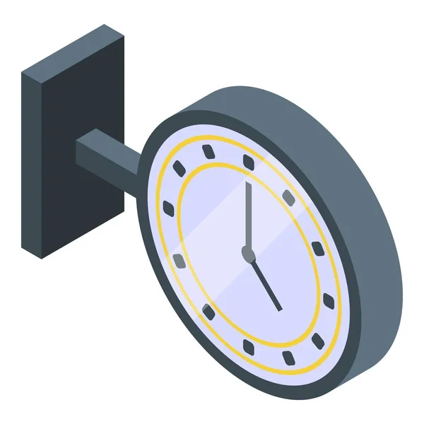 Icona dell'orologio ferroviario, stile isometrico — Vettoriale Stock