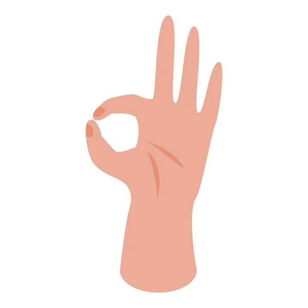 Ok icona del gesto della mano, stile isometrico — Vettoriale Stock