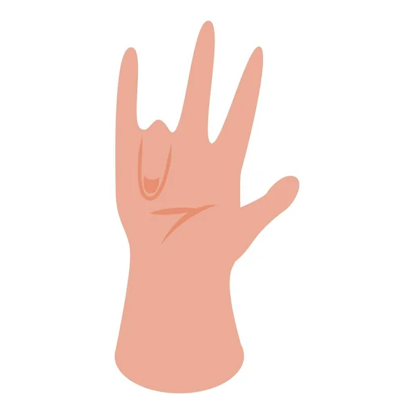 Icono de gesto de mano de roca, estilo isométrico — Vector de stock
