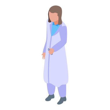 Modern araştırma bilim adamı ikonu, izometrik stil