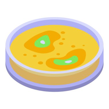 Tıbbi petri kabı simgesi, izometrik biçim