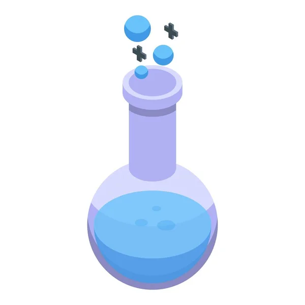 Kutatási tudós kémiai lombik ikon, izometrikus stílus — Stock Vector