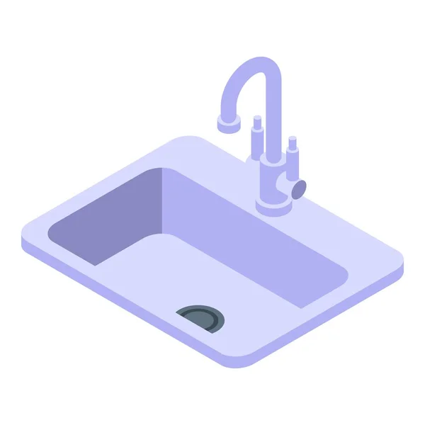 Kitchen sink icon, isometric style — Stock Vector