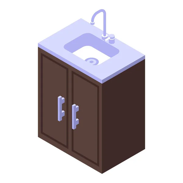 Kitchen sink furniture icon, isometric style — Stock Vector