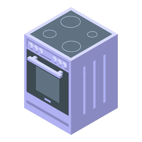 Ikone des Kücheninduktionsofens, isometrischer Stil — Stockvektor