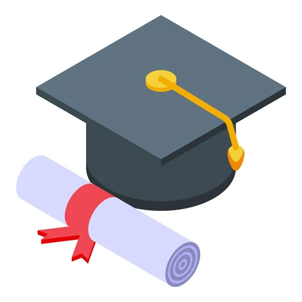 Icono de sombrero de graduación Campus, estilo isométrico — Archivo Imágenes Vectoriales