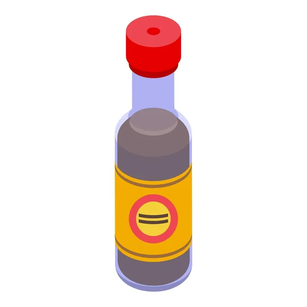 Wok menu sauce bottle icon, isometric style — Stock Vector