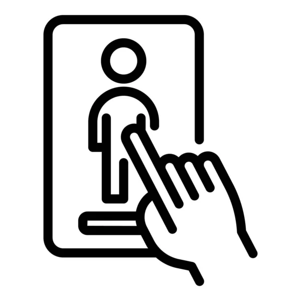 Recursos humanos tablet ícone, estilo esboço — Vetor de Stock