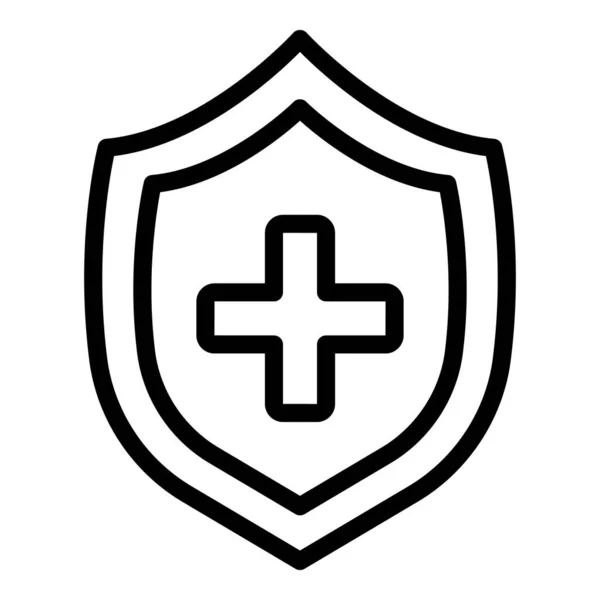 Icono de escudo médico, estilo de contorno — Vector de stock