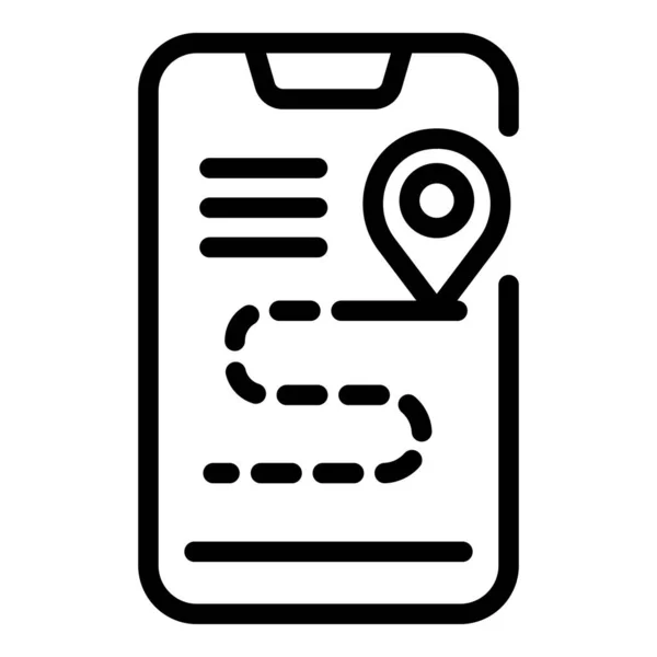 Icono de ruta del teléfono accesible, estilo de esquema — Vector de stock