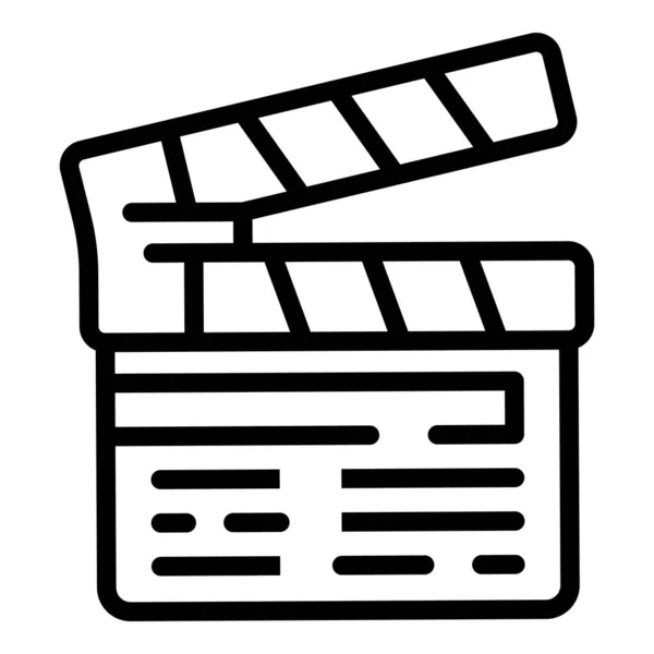 Icono de video clapper, estilo de esquema — Archivo Imágenes Vectoriales