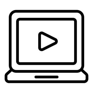 Laptop video pazarlama simgesi, özet biçimi