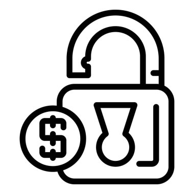 Çamaşır para asma kilit simgesi, özet biçimi