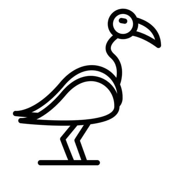 Exotische Flamingo-Ikone, Outline-Stil — Stockvektor