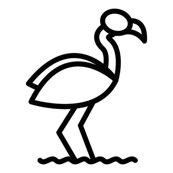 Linear flamingo icon, outline style — стоковый вектор