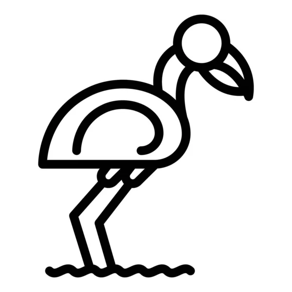 Icono de flamingo de pierna, estilo de esquema — Vector de stock
