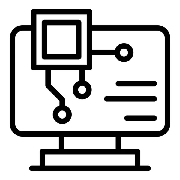 Api computer icoon, schema stijl — Stockvector