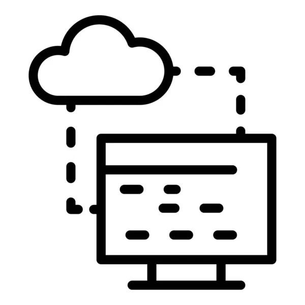 Icône nuage de données Api, style contour — Image vectorielle