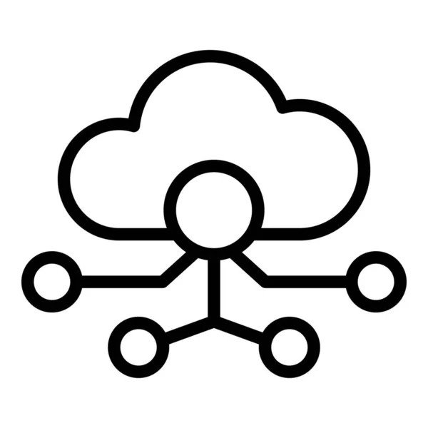 Ícone de rede de nuvem Api, estilo esboço — Vetor de Stock