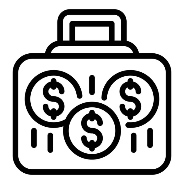 Case wasserij geld pictogram, schema stijl — Stockvector