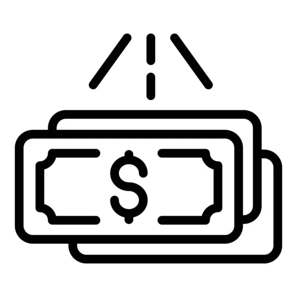 Pranie pieniędzy nowa ikona gotówki, zarys stylu — Wektor stockowy