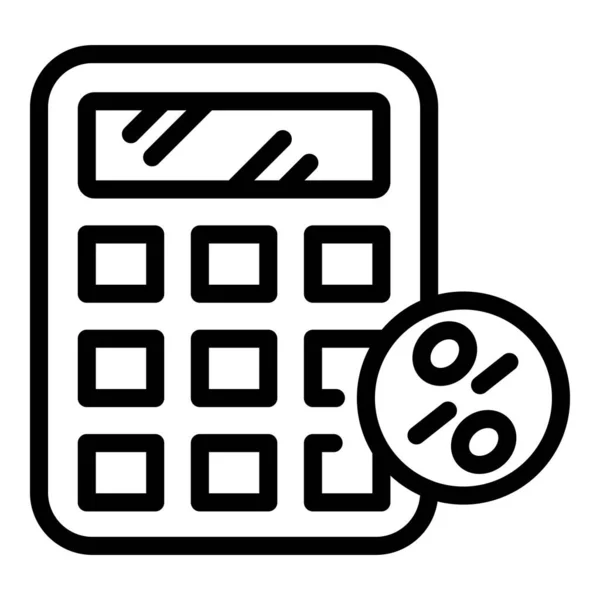 Οικονομικό εικονίδιο αριθμομηχανή σχεδιασμό, περίγραμμα στυλ — Διανυσματικό Αρχείο