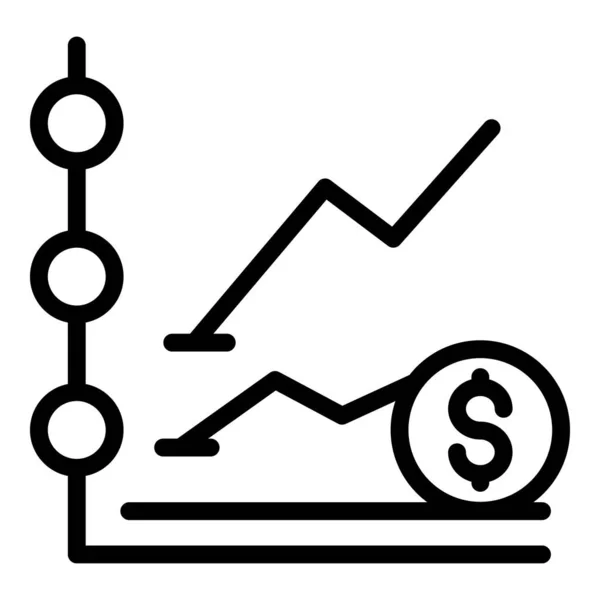 Financial planning money icon, outline style — Stock Vector