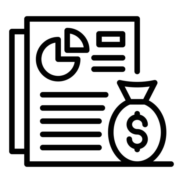 Ícone do documento de planejamento financeiro, estilo esboço — Vetor de Stock