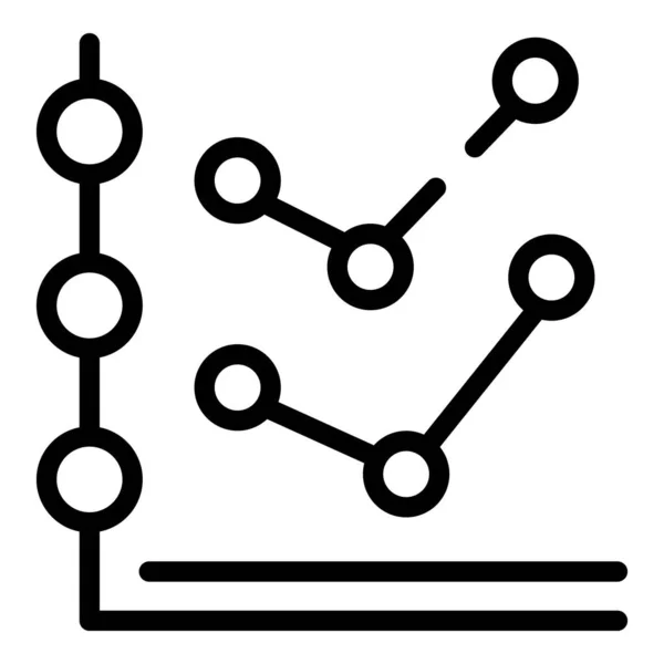 Financiële planning punt grafiek pictogram, schema stijl — Stockvector