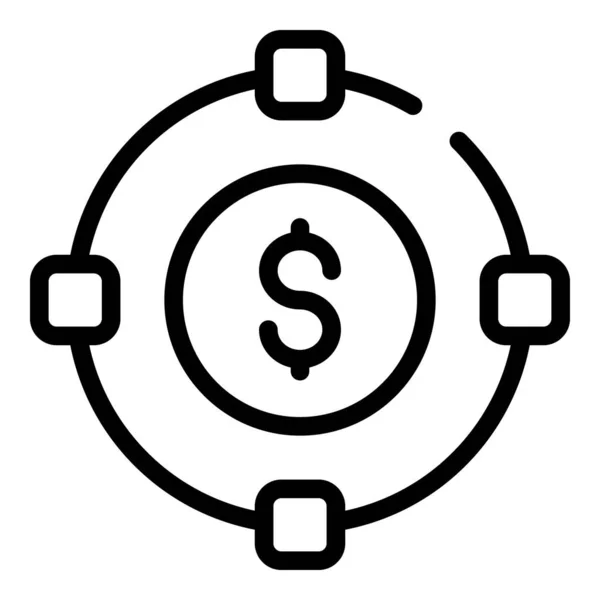 Planification financière icône de gravité, style contour — Image vectorielle