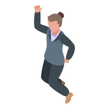 Başarılı iş kadını ikonu, izometrik stil