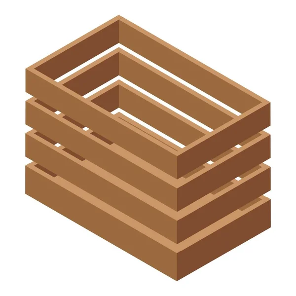 Lywood låda ikon, isometrisk stil — Stock vektor
