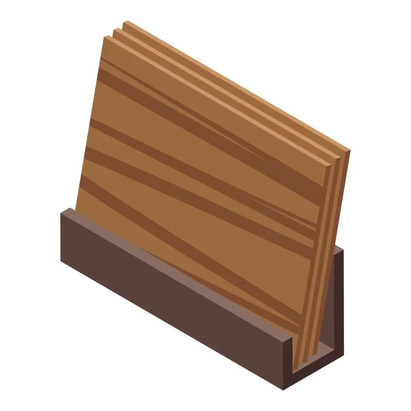 Icono de producción de madera contrachapada, estilo isométrico — Vector de stock