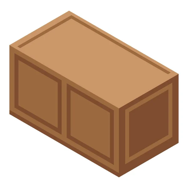 Icono de caja de madera contrachapada, estilo isométrico — Vector de stock