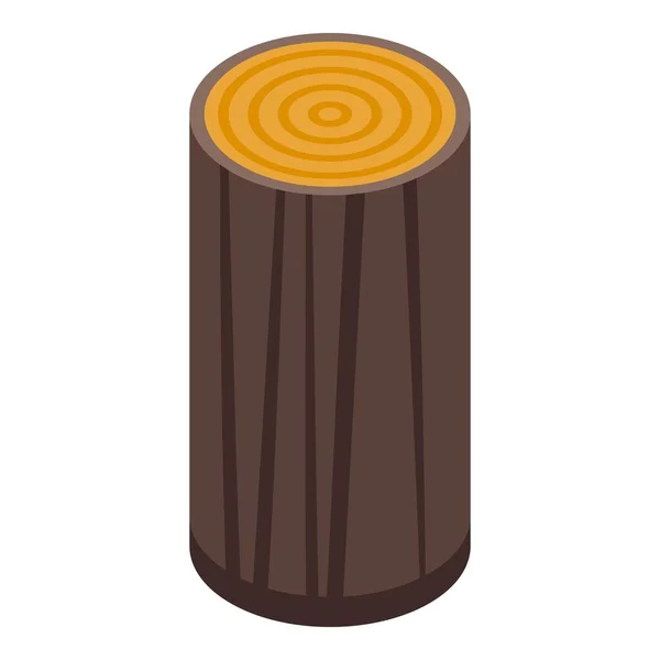 Icono de tronco de madera contrachapada, estilo isométrico — Vector de stock