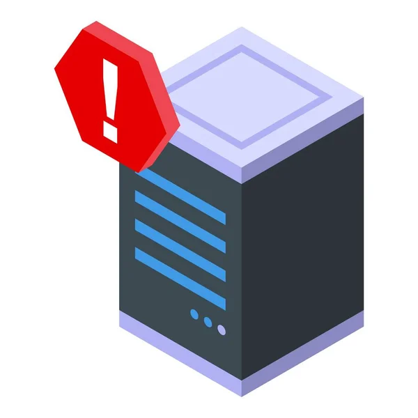 Malware server icon, isometric style — Stock Vector