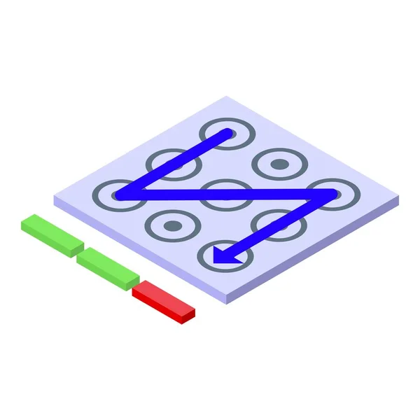 Ikona ochrony hasłem linii, styl izometryczny — Wektor stockowy