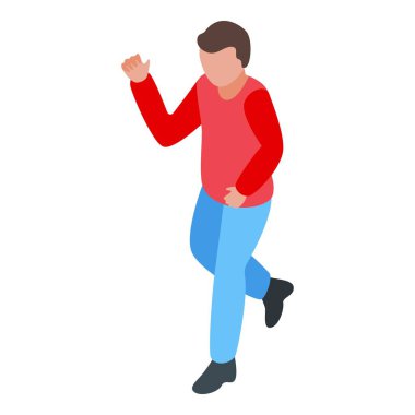 Başarılı kampanya çocuğu simgesi, izometrik biçim