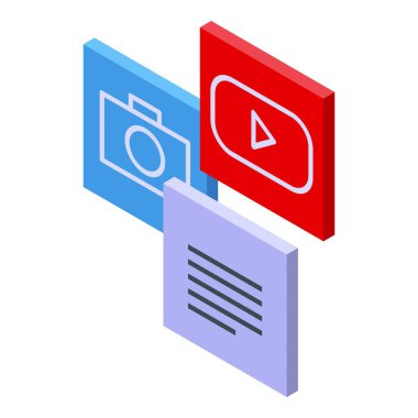 Başarılı kampanya uygulama simgesi, izometrik biçim