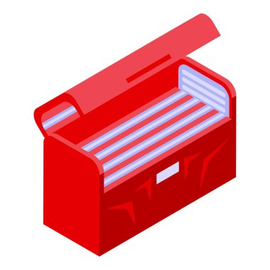 Solaryum UV lamba simgesi, izometrik biçim