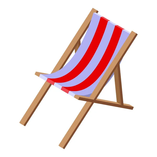 Solário chaise longue ícone, estilo isométrico — Vetor de Stock
