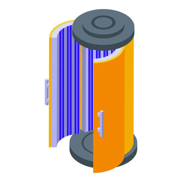 Solárium otevřená ikona kabiny, izometrický styl — Stockový vektor