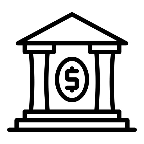 Ícone do edifício do banco, estilo esboço — Vetor de Stock