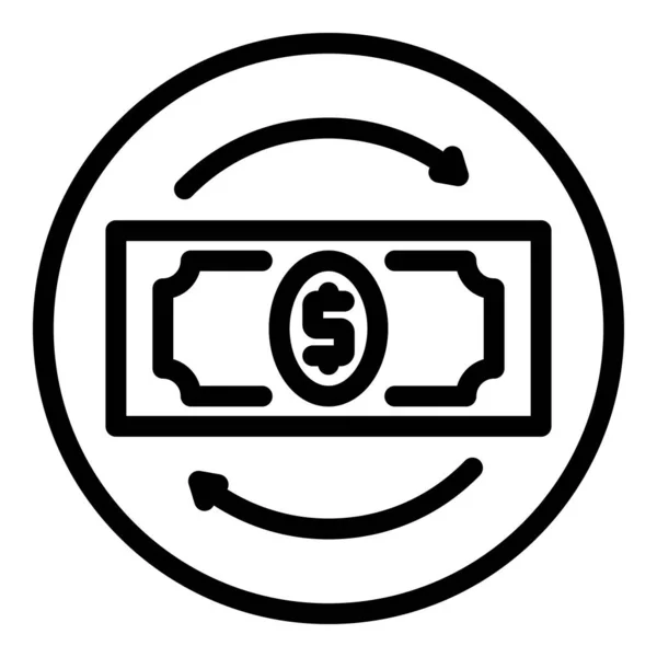 Icône de cercle dollar, style contour — Image vectorielle