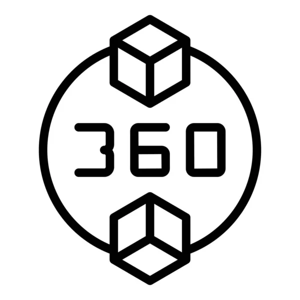 Vr panoramisches Symbol, Umrissstil — Stockvektor