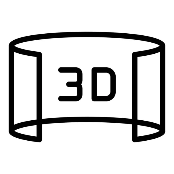 Icône de vue 3d, style contour — Image vectorielle