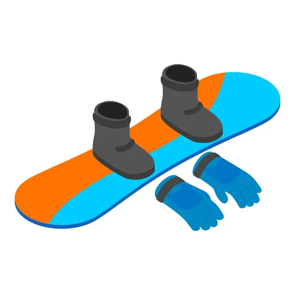 Ícone de equipamento de snowboard, estilo isométrico — Vetor de Stock